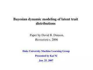 Bayesian dynamic modeling of latent trait distributions