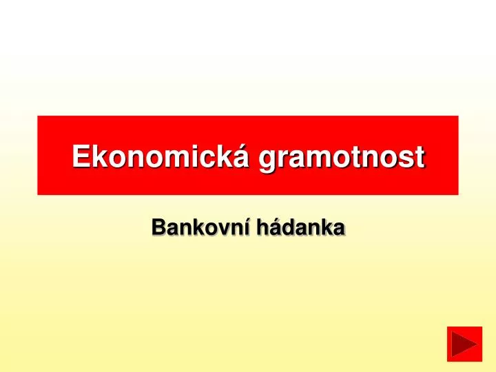 ekonomick gramotnost