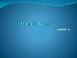 phrasal verbs
