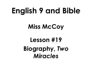 English 9 and Bible