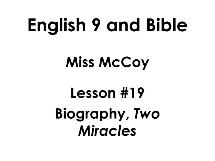 english 9 and bible