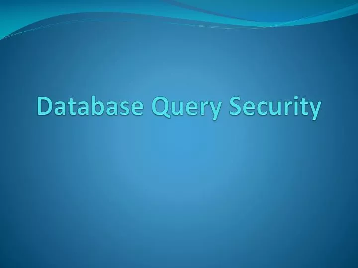 database query security