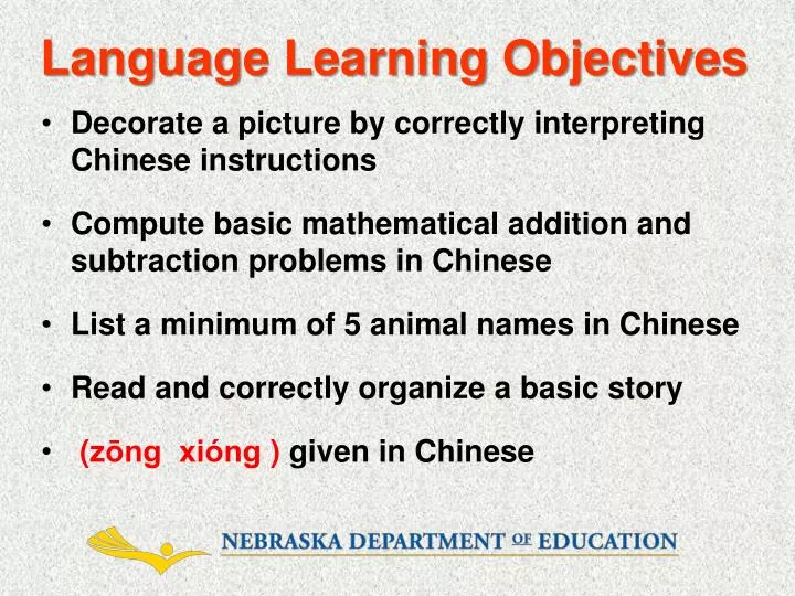 language learning objectives
