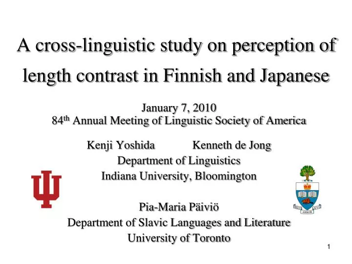 a cross linguistic study on perception of length contrast in finnish and japanese
