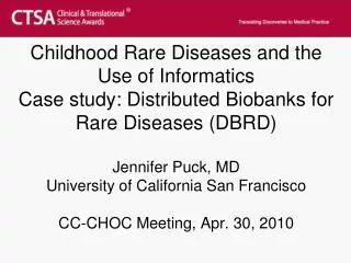 CC-CHOC Rare Disease Workgroup Goals