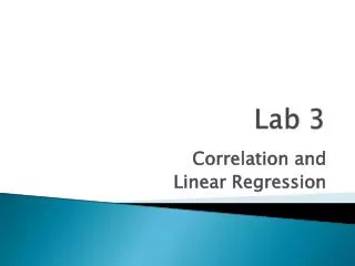 Correlation and Linear Regression