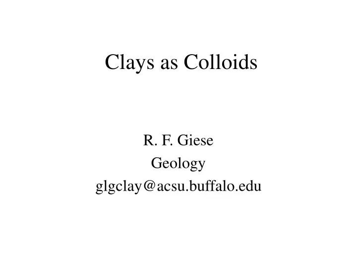 clays as colloids