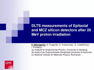 DLTS measurements of Epitaxial and MCZ silicon detectors after 26 MeV proton irradiation