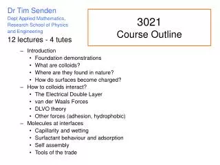 3021 Course Outline