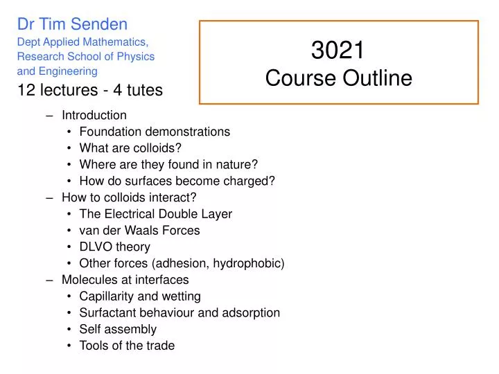3021 course outline