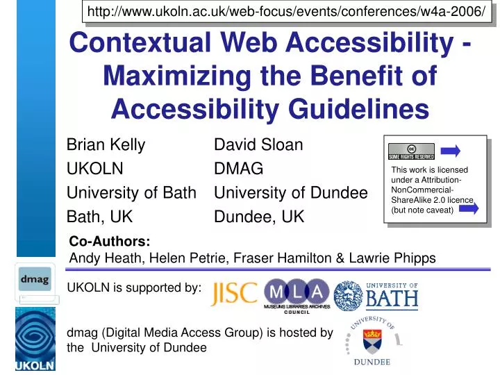 contextual web accessibility maximizing the benefit of accessibility guidelines