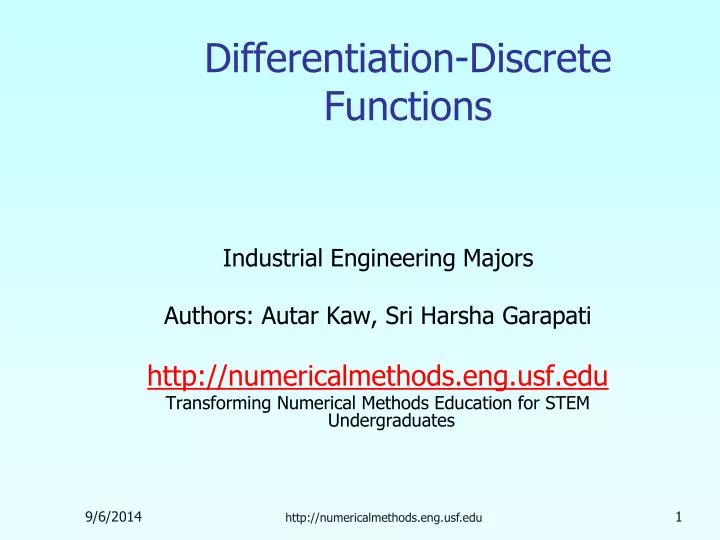 differentiation discrete functions