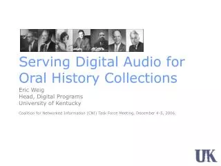 Serving Digital Audio for Oral History Collections