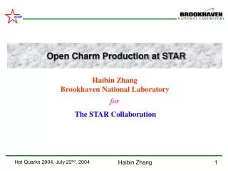 Haibin Zhang Brookhaven National Laboratory