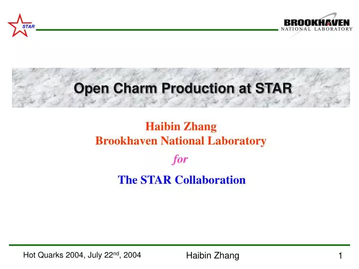 haibin zhang brookhaven national laboratory