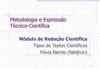 metodologia e express o t cnico cient fica