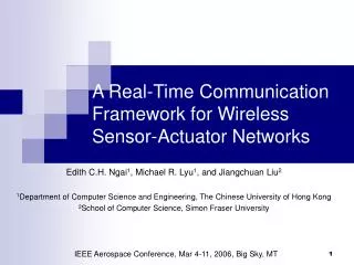 A Real-Time Communication Framework for Wireless Sensor-Actuator Networks