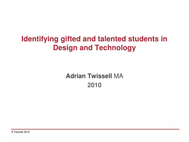 identifying gifted and talented students in design and technology