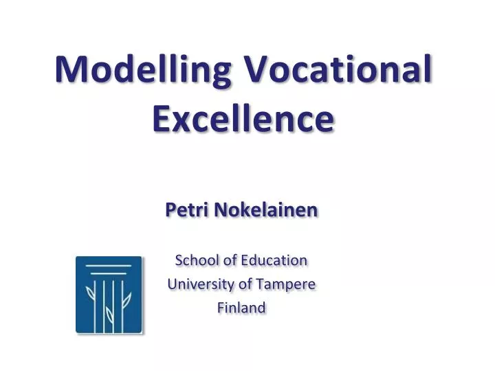 modelling vocational excellence