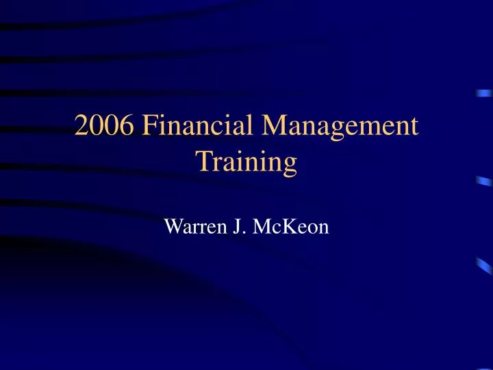 2006 financial management training