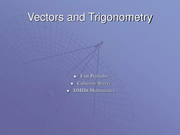 vectors and trigonometry