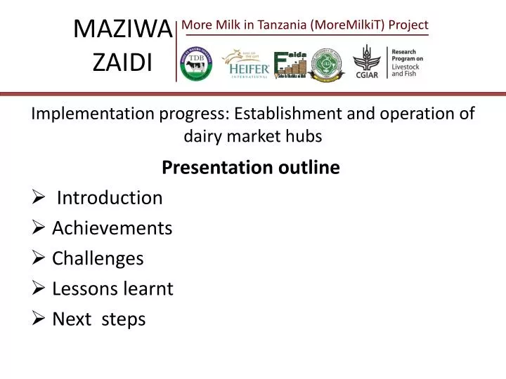 implementation progress establishment and operation of dairy market hubs