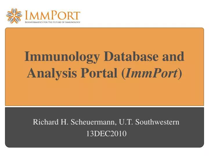 immunology database and analysis portal immport
