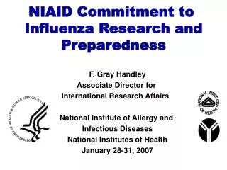 NIAID Commitment to Influenza Research and Preparedness
