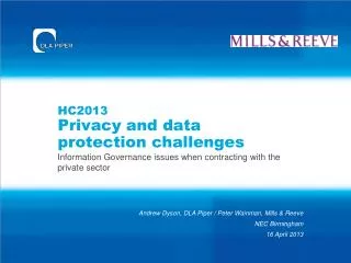 HC2013 Privacy and data protection challenges