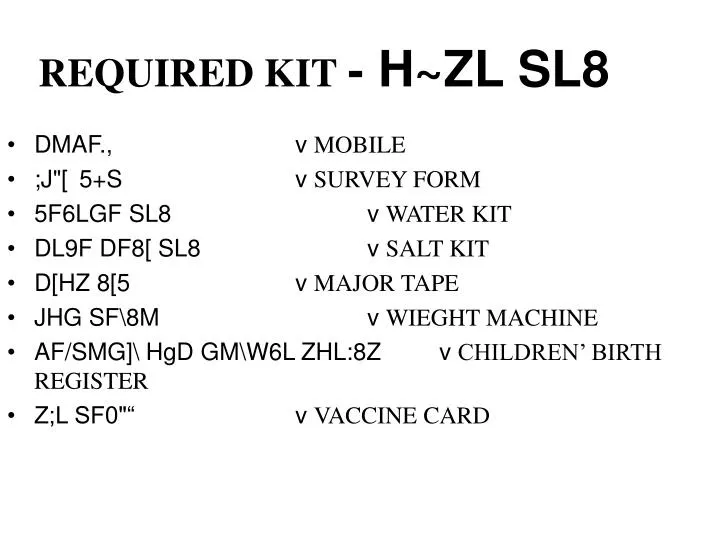 required kit h zl sl8