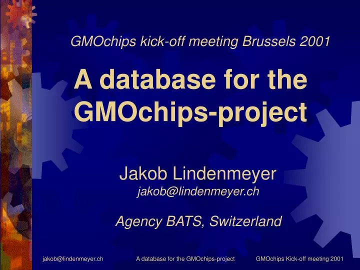 a database for the gmochips project