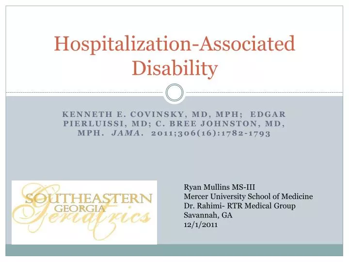 hospitalization associated disability