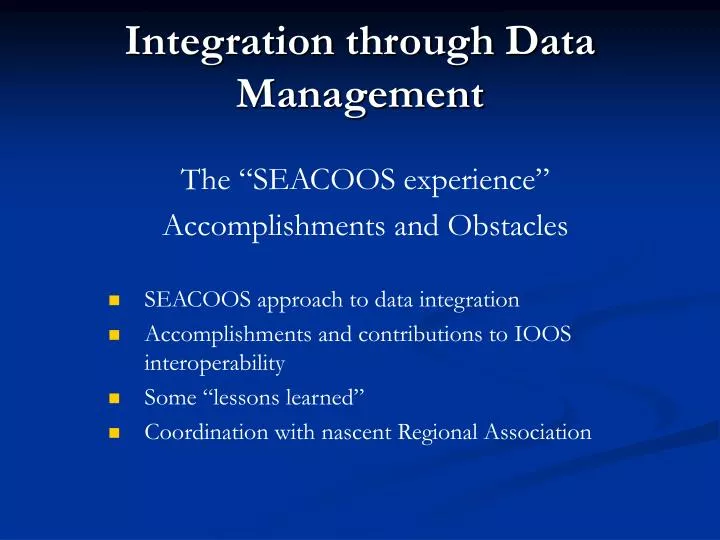 integration through data management