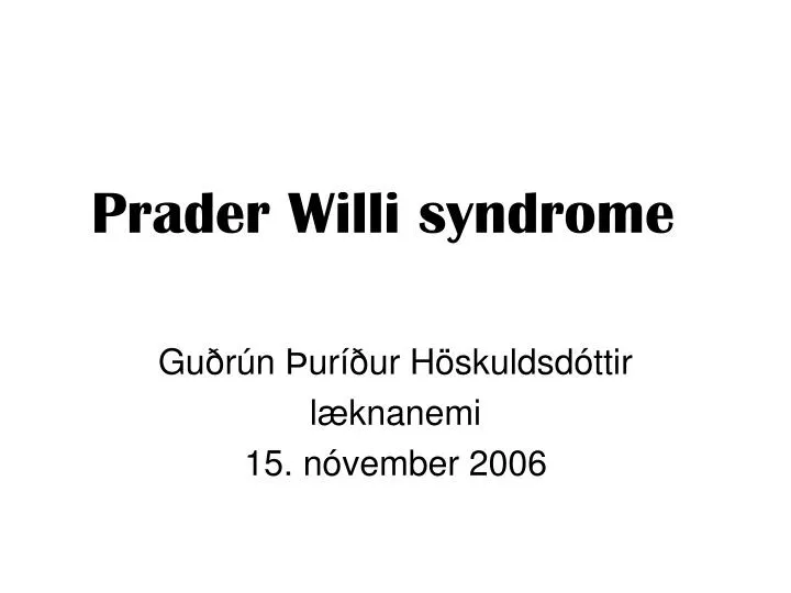 prader willi syndrome