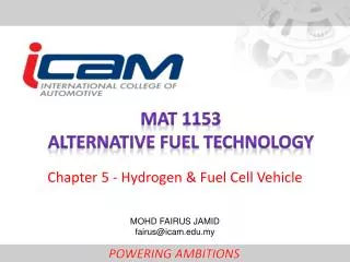 MAT 1153 Alternative fuel technology