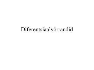diferentsiaalv rrandid