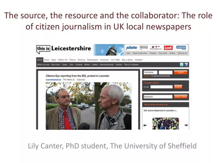 the source the resource and the collaborator the role of citizen journalism in uk local newspapers