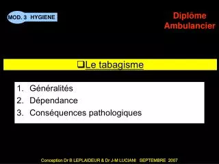 le tabagisme