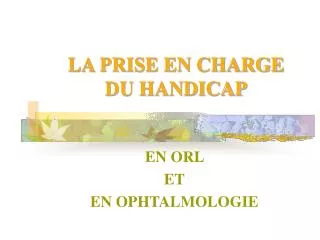 la prise en charge du handicap