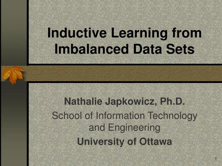 inductive learning from imbalanced data sets