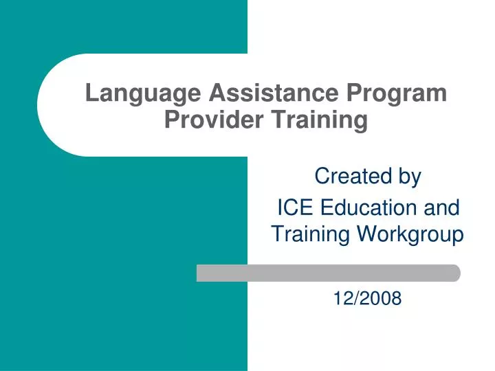 language assistance program provider training