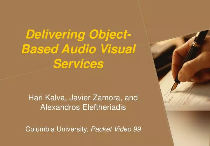 delivering object based audio visual services