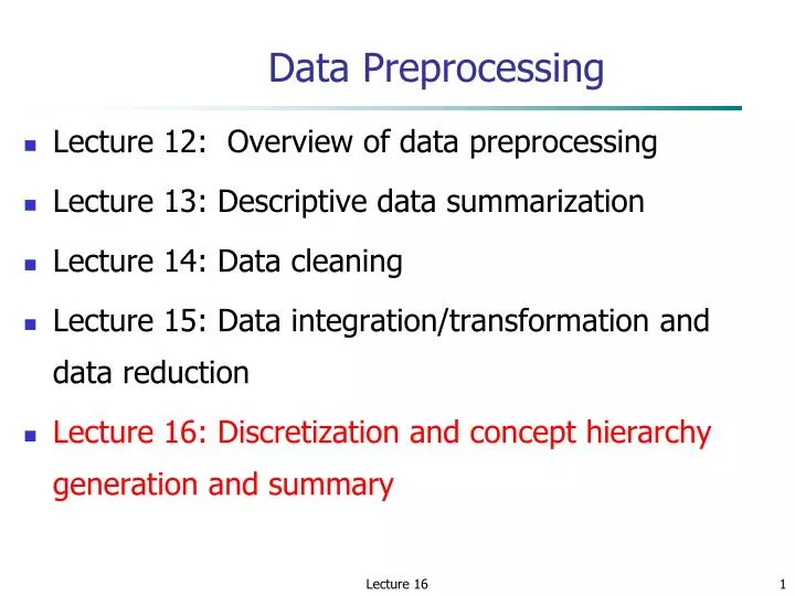 data preprocessing