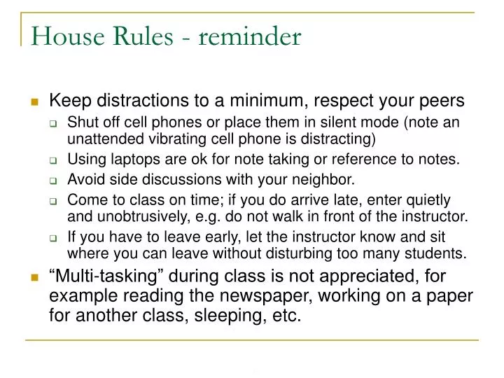 house rules reminder