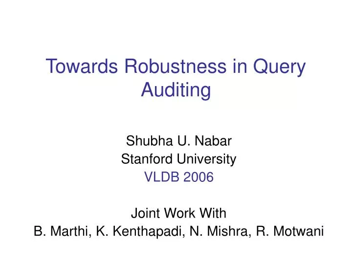 towards robustness in query auditing