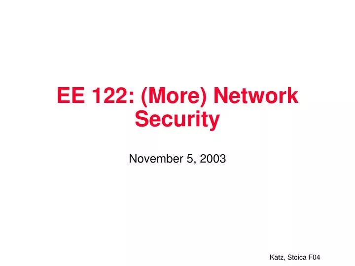 ee 122 more network security