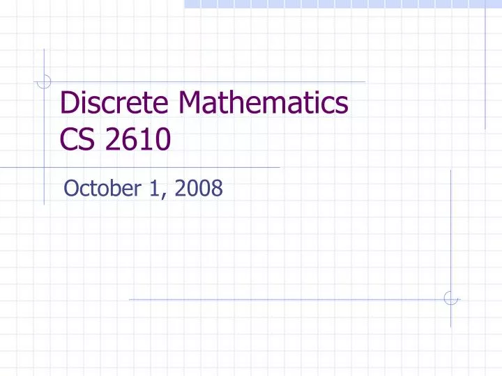discrete mathematics cs 2610