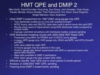 Initial DMIP 2 experiment for 1987-2002 using gauge only QPE