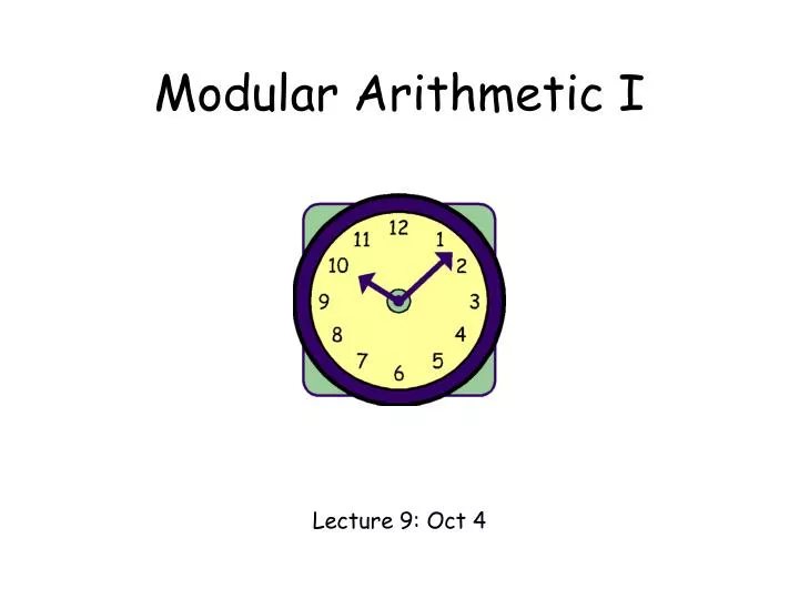 modular arithmetic i