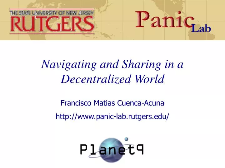 navigating and sharing in a decentralized world